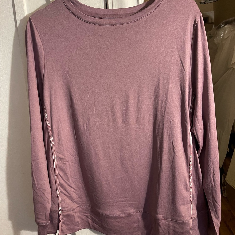Midnight by Carole Hochman Dusty Pink Long Sleeve Top